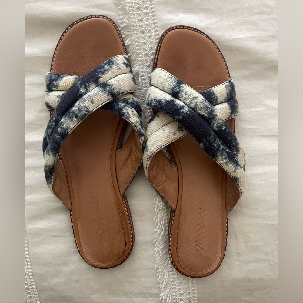 Madewell The Skyler Slide Sandal in Tie-Dye, size 10